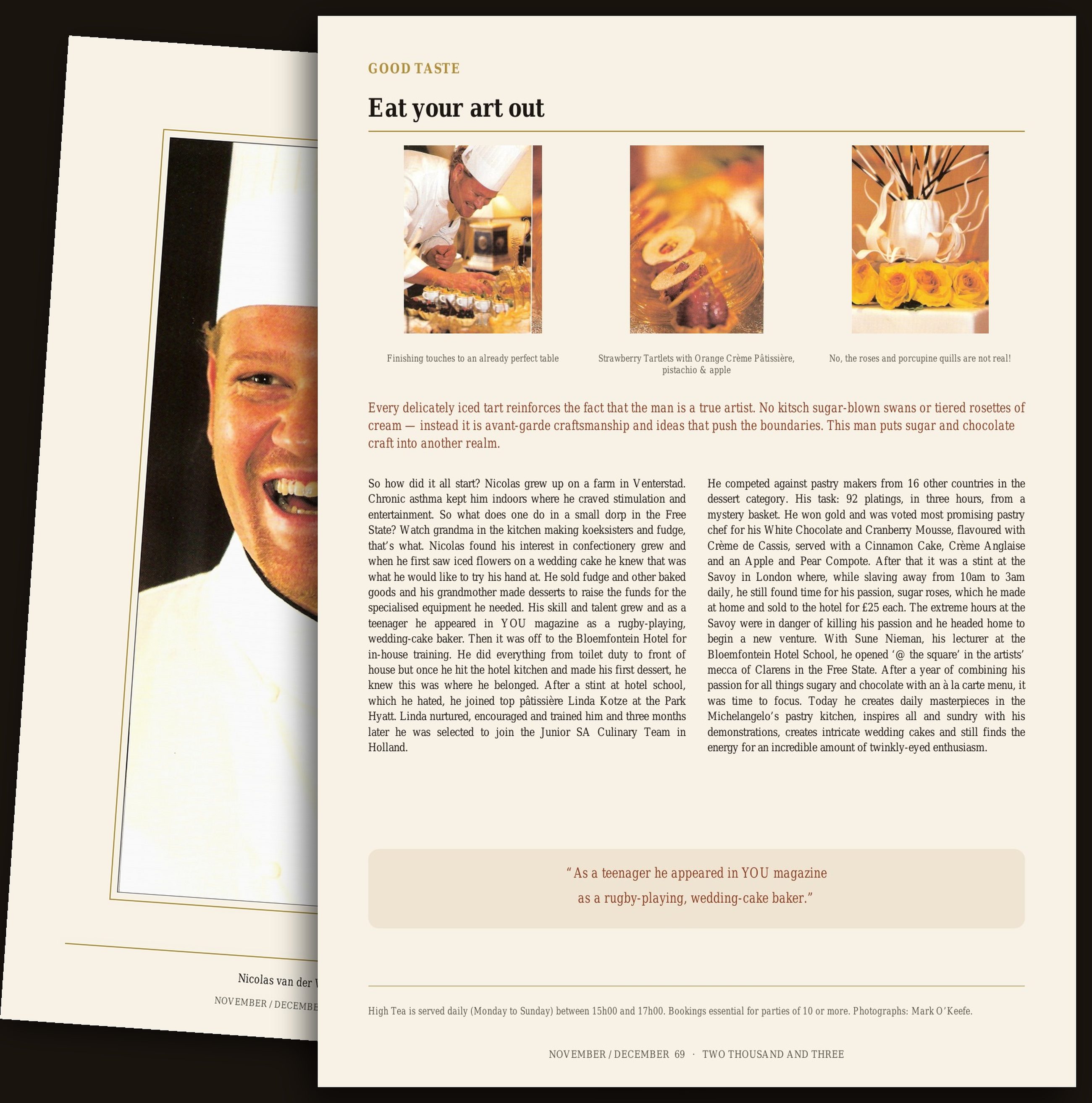 The Taste feature, November 2003